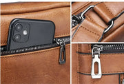 Unisex PU Leather Messenger Bag – Business Crossbody with Laptop Compartment