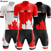 Canada Men Triathlon Short Sleeve Cycling Jersey Sets Pants | OWNLUXE