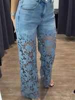 Load image into Gallery viewer, VGH Hollow Out Denim Pants - High Waist Slimming Trousers
