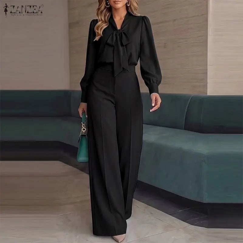 Women's Wide Leg Long Sleeve Pants | OWNLUXE
