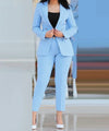 Blazer Women's Suits Elegant Pants Long Sleeved Coat Jacket | OWNLUXE