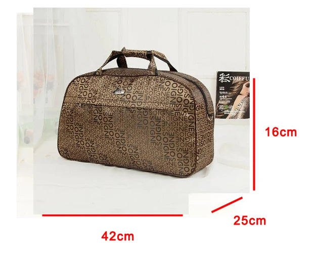 Women's PU Leather Travel Duffle Bag – Geometric Design Weekender