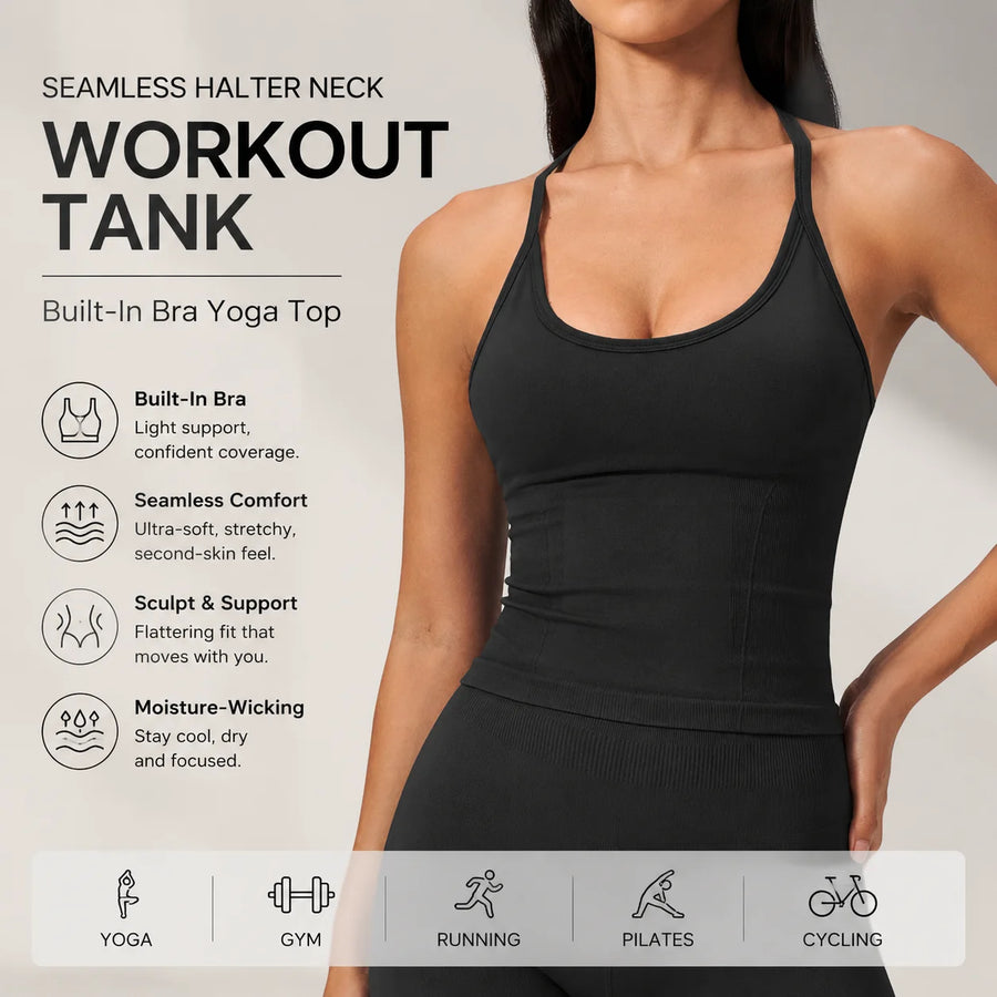 Built-In Bra Seamless Yoga Tank Top | OWNLUXE