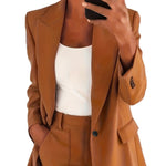 Load image into Gallery viewer, ✨ Women&#39;s 2-Piece Office Set – Chic Blazer &amp; Trousers | Ensemble 2 pièces femme – Blazer chic et pantalon
