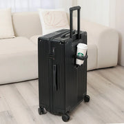 Carry-On Luggage with Cup & Phone Holder – Hard Shell Spinner