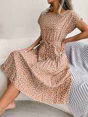 Floral Midi Gaun Berlipat Accessory | OWNLUXE
