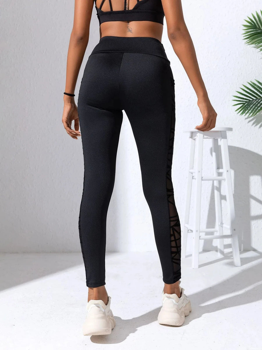 Mesh Yoga Patchwork High-Waist Leggings | OWNLUXE