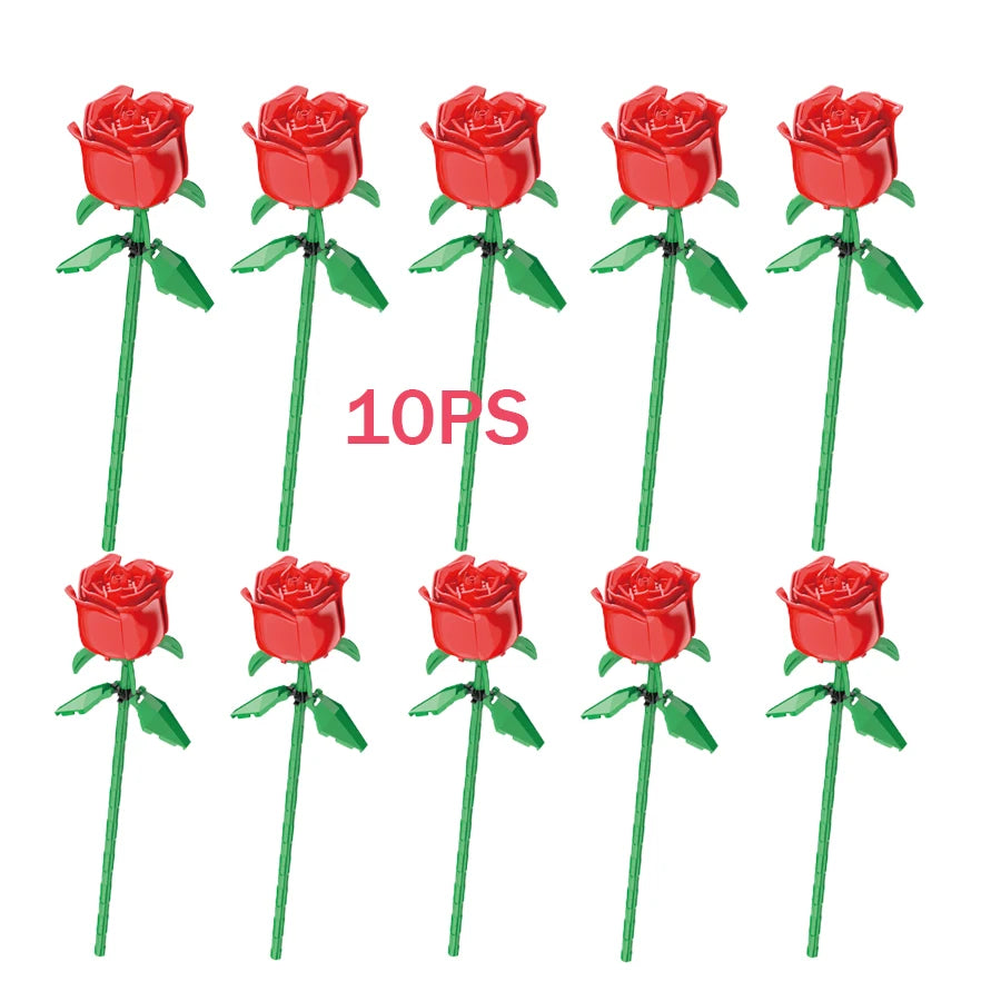 Eternal Rose Bouquet Building Block Set | OWNLUXE