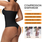 Shaping Bodysuit with Bra Lifter & Removable Straps - Tummy Control Thong | OWNLUXE