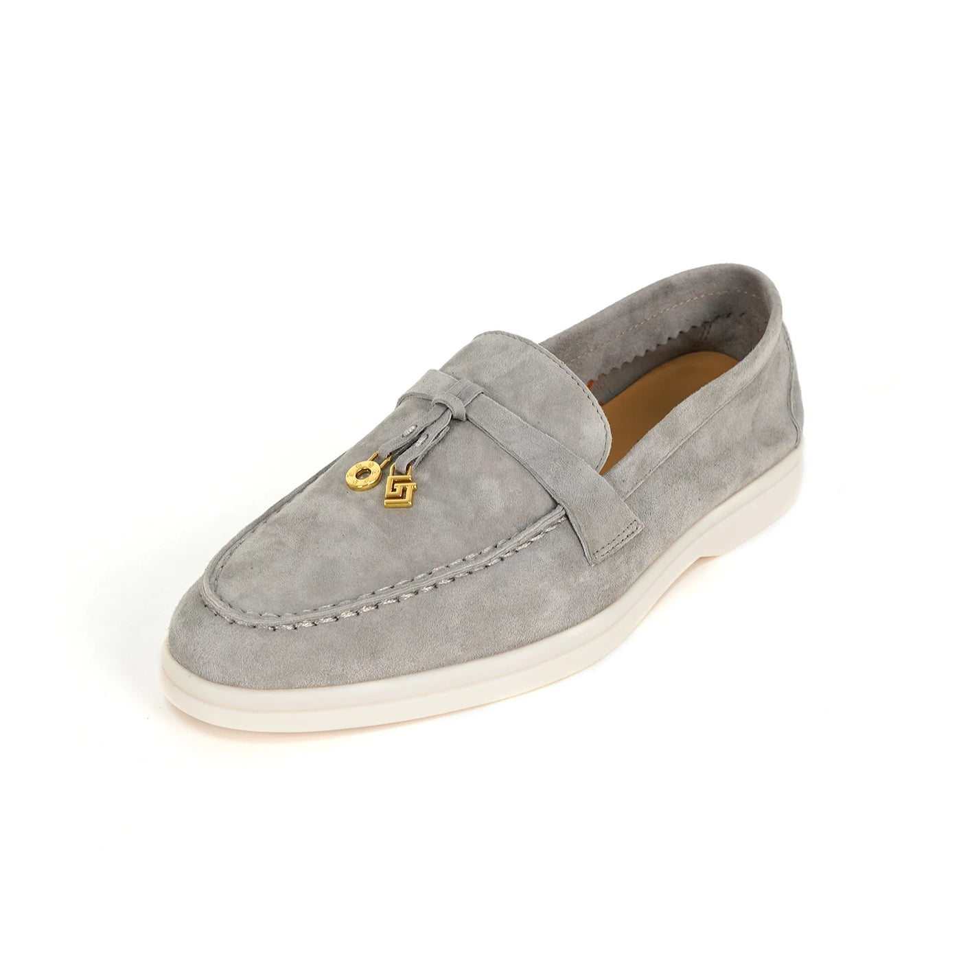 Women's Round Toe Leather Retro Loafers (Blue Grey) – Shop at OWNLUXE