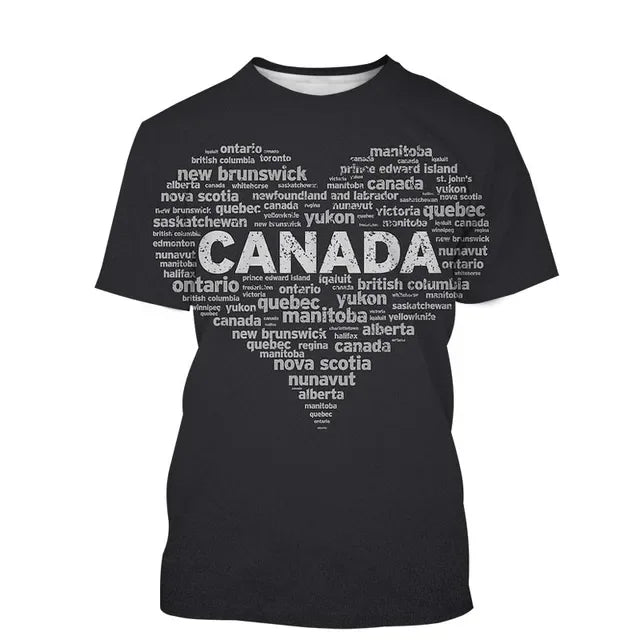 Canada Beaver T Shirt Canadian Flag Maple Leaf 3D Print Streetwear Man Woman O-Neck T-shirts Harajuku Tees Tops Kids Clothing