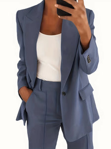 ✨ Women's 2-Piece Office Set – Chic Blazer & Trousers | Ensemble 2 pièces femme – Blazer chic et pantalon
