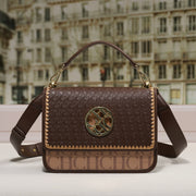 Letter Embossed Shoulder Bag - Luxury Party Handbag