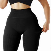High-Waist Seamless Yoga Ribbed Leggings | OWNLUXE