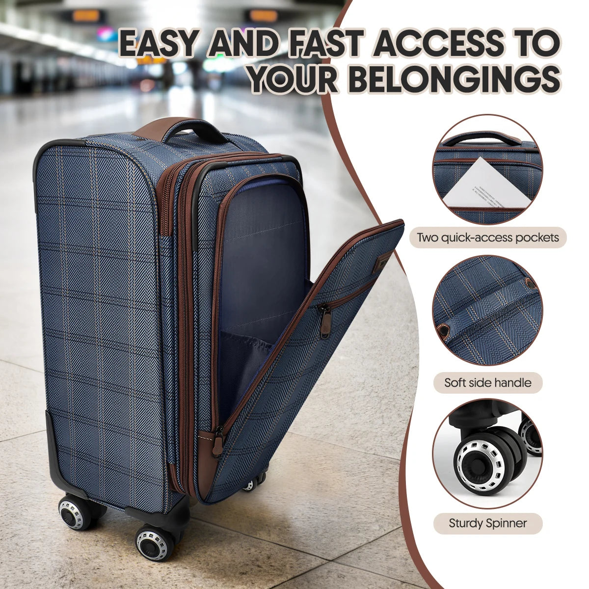 Spinner Luggage Set – Lightweight 3‑Piece Travel Suitcases