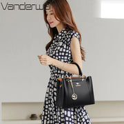 Women's Soft Leather Shoulder & Crossbody Bag with Pendant