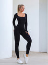 Ribbed Long-Sleeve Bodycon Jumpsuit | OWNLUXE