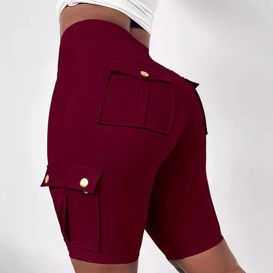 Y2K High-Waist Lace-Up Sports Shorts – Quick-Dry, Pocket Design | Short sport taille haute Y2K à lacets – Séchage rapide, avec poches