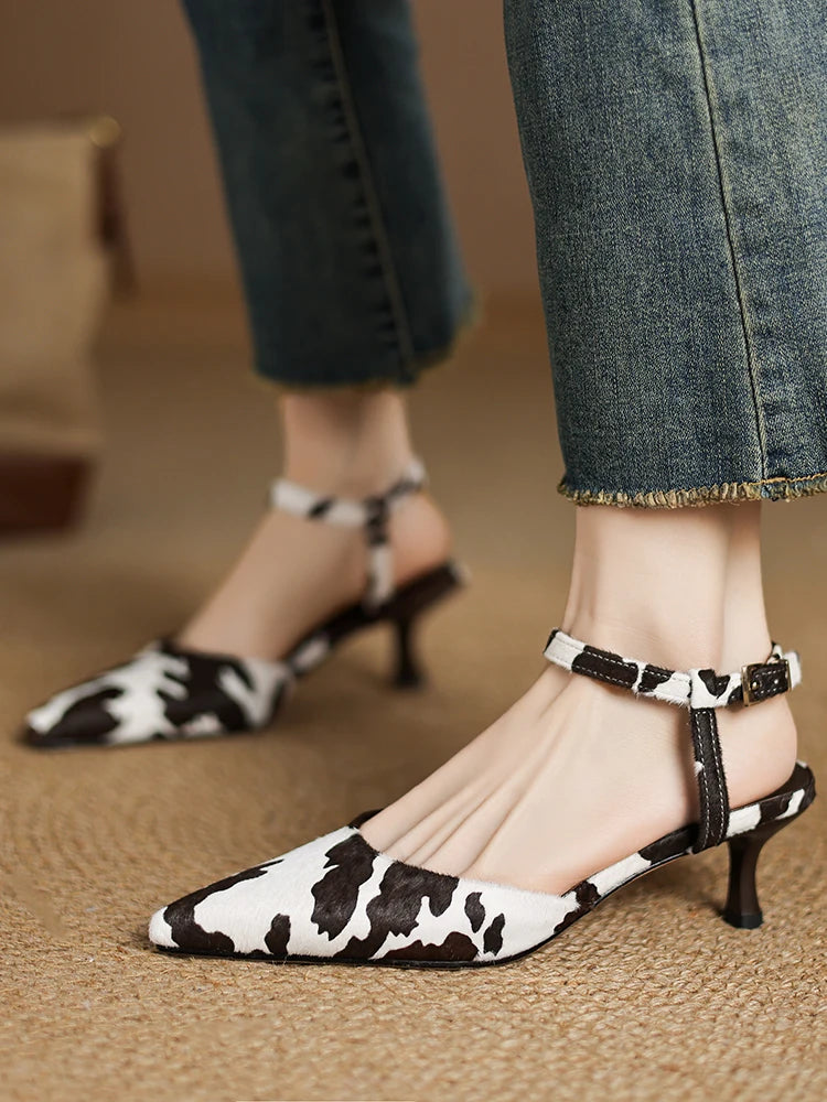Cross-Tied Ankle-Strap Heeled Sandals – 5cm Slim Heel Summer Shoes