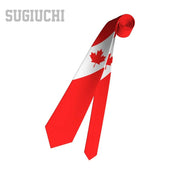 Canada Flag Emblem Neck Tie – Slim Plaid Tie for Wedding, Business & Canada Day