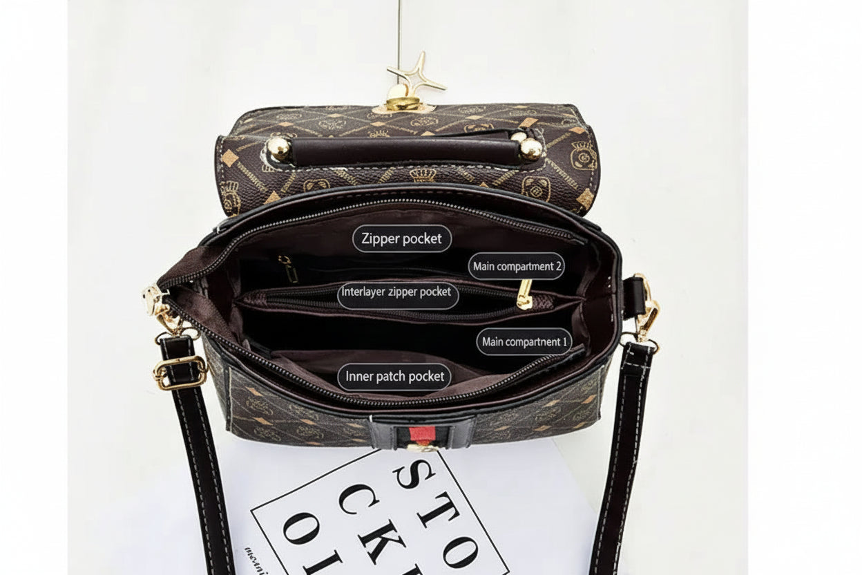 Luxury Designer Shoulder Bag - Women's Printed Monogram Tote Handbag