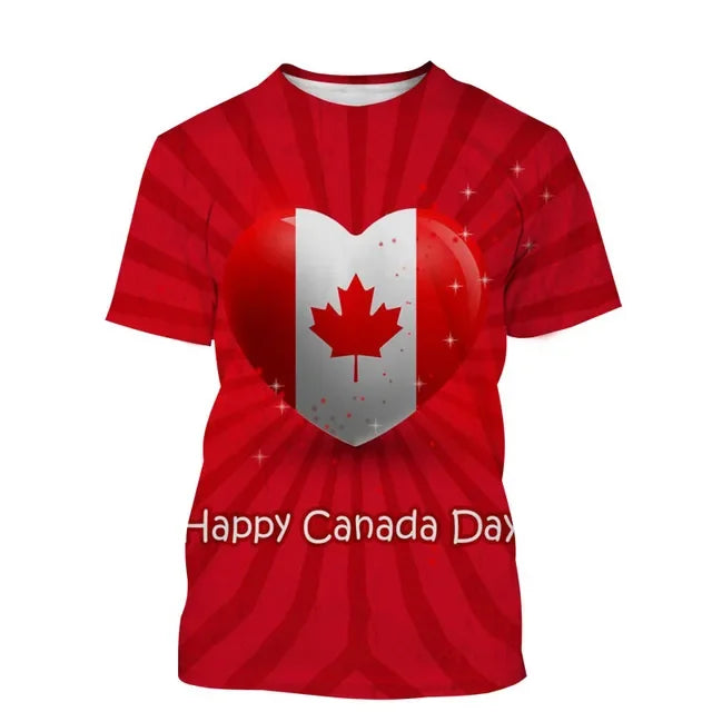 Canada Beaver T Shirt Canadian Flag Maple Leaf 3D Print Streetwear Man Woman O-Neck T-shirts Harajuku Tees Tops Kids Clothing