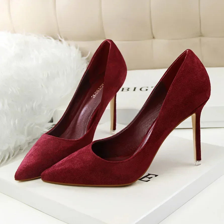 Women's Stiletto High-Heel Pumps (Orange) | OWNLUXE