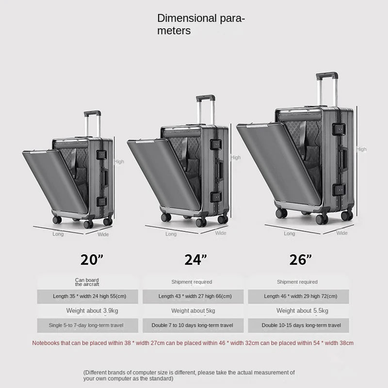 Front-Opening Carry-On Spinner with Laptop Compartment