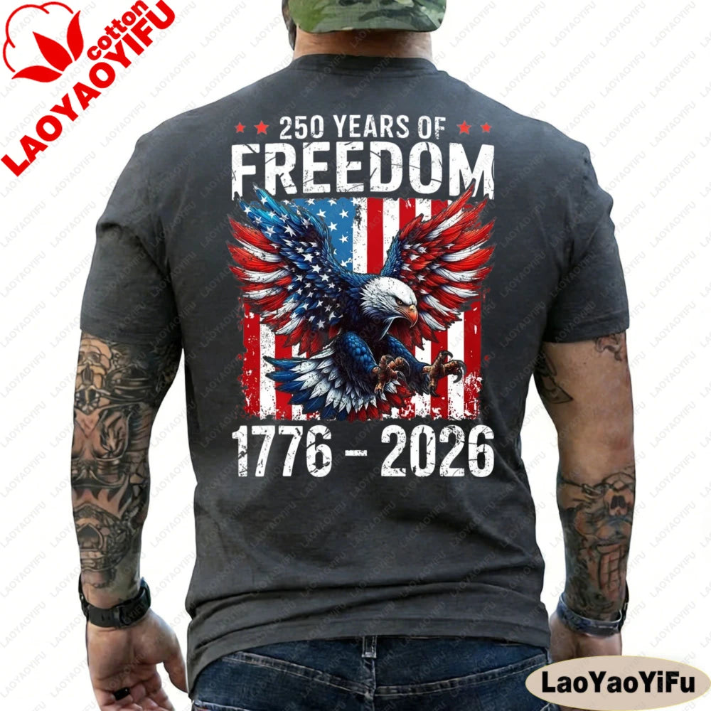 250 Years of Freedom 1776–2026 Patriotic Bald Eagle T-Shirt | OWNLUXE