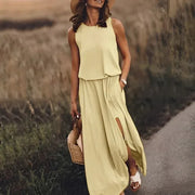 Loose Fit Summer Mini Dress – Sleeveless Above Knee Style