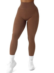 High-Waist Seamless Yoga Ribbed Leggings | OWNLUXE
