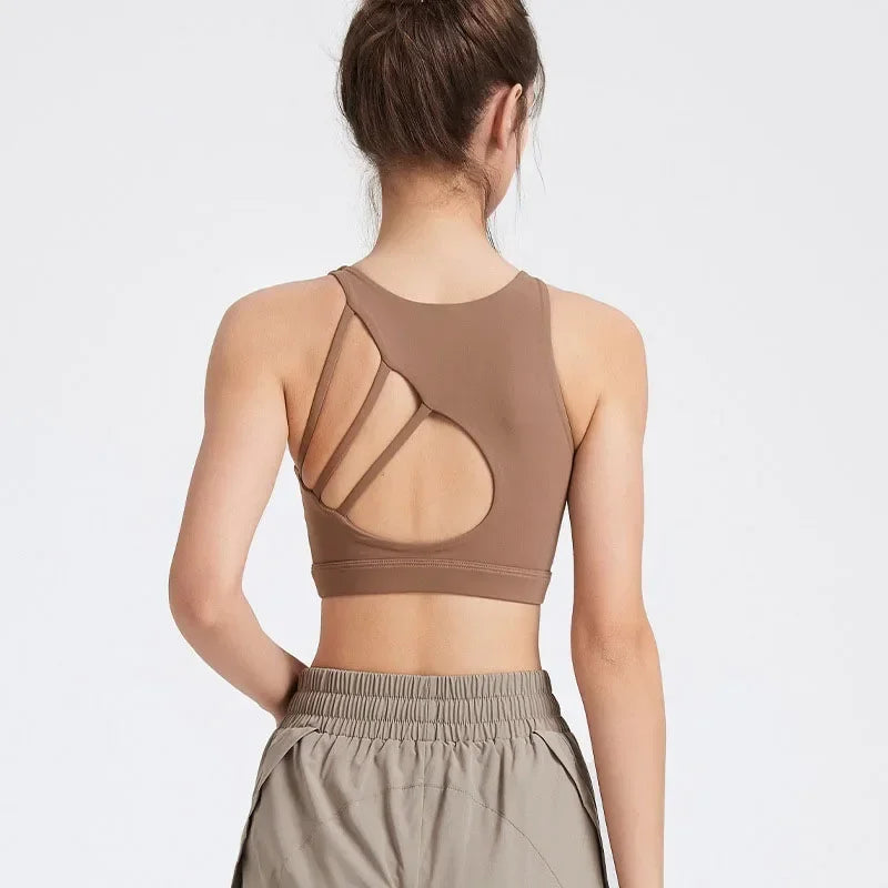 Backless Nylon Sports Bra | OWNLUXE