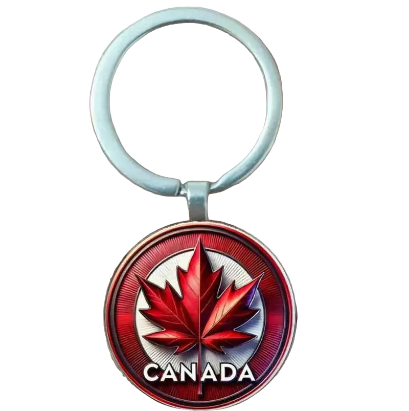 Canadian Maple Leaf Keychain - Metal Gift for Family & Friends