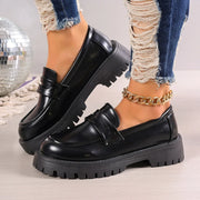 Women's Platform Leather Plus-Size Loafers – Shop at OWNLUXE