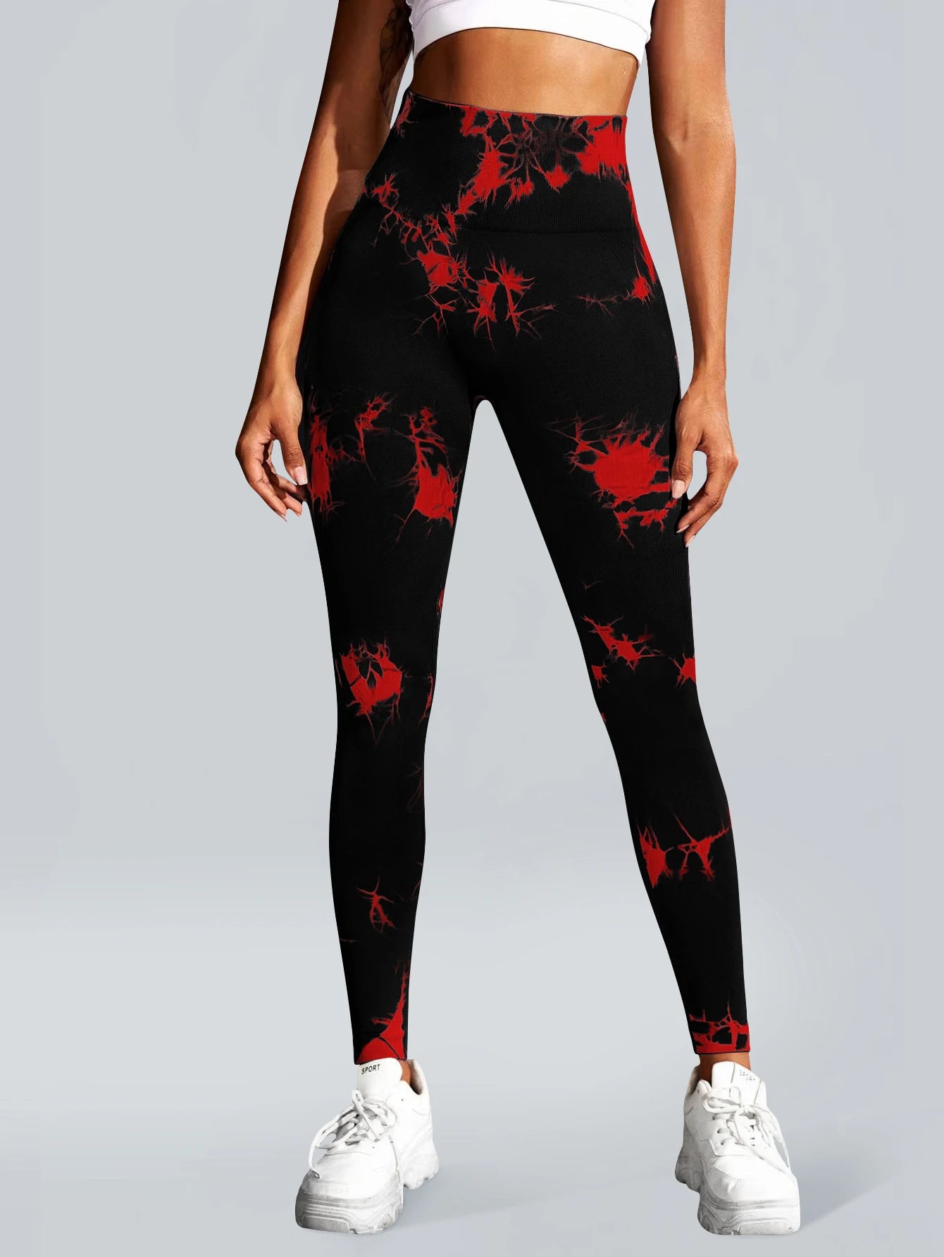 Tie-Dye Seamless High-Waist Yoga Tie-Front Leggings | OWNLUXE