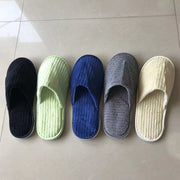 Disposable Hotel Spa Slippers – 5 Pairs Plush Cotton Slides