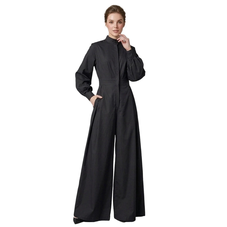 High-Waist Relaxed-Fit Jumpsuit | OWNLUXE