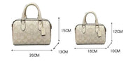 Genuine Leather Boston Bag Women Luxury Designer Handbag