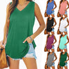 V-Neck Sleeveless Relaxed-Fit T-Shirt | OWNLUXE