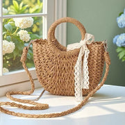 Spacious Straw Woven Crossbody Bag | OWNLUXE