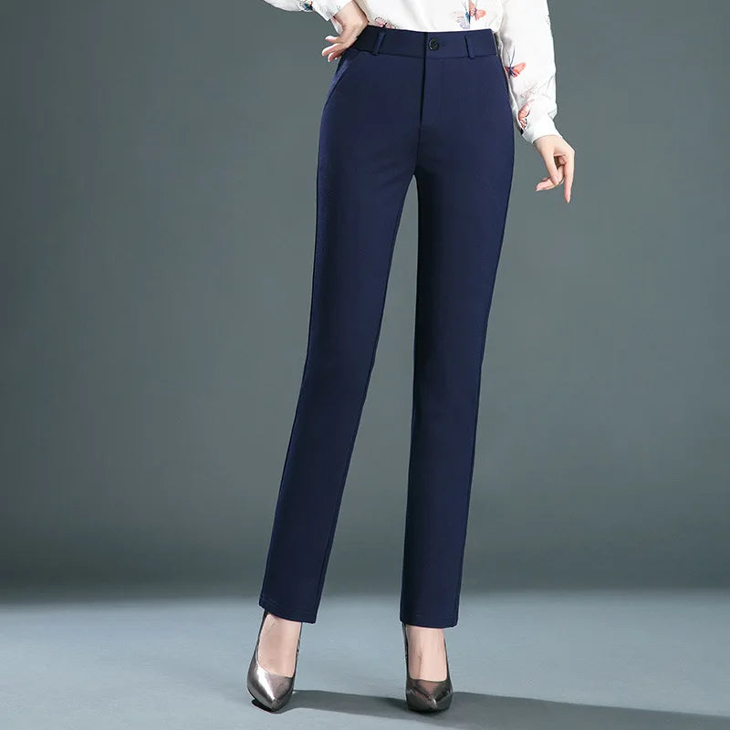 Stretch High Waist Trousers – Fashion Casual Slacks