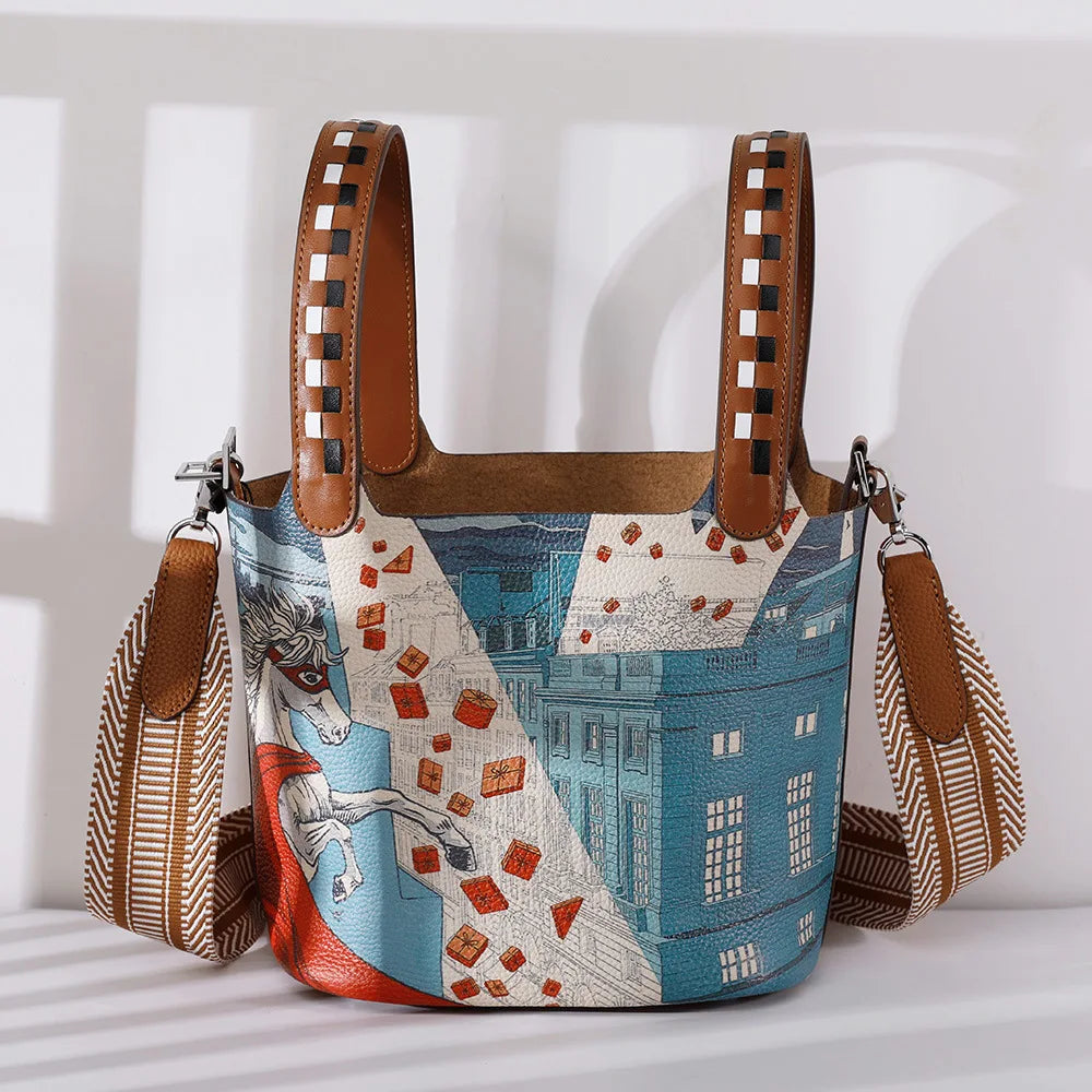 Purses And Handbags Bags Painting Vegetable Basket | OWNLUXE