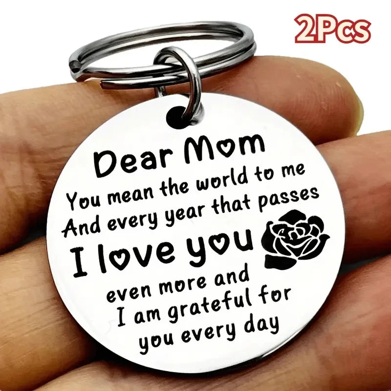 "Dear Mom, I Love You" Stainless Steel Keychain — Gift for Mom | OWNLUXE