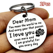 "Dear Mom, I Love You" Stainless Steel Keychain — Gift for Mom | OWNLUXE