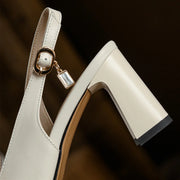 Women's Square Toe Retro Sandals (Beige) | OWNLUXE