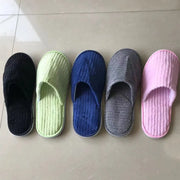 Disposable Hotel Spa Slippers – 5 Pairs Plush Cotton Slides