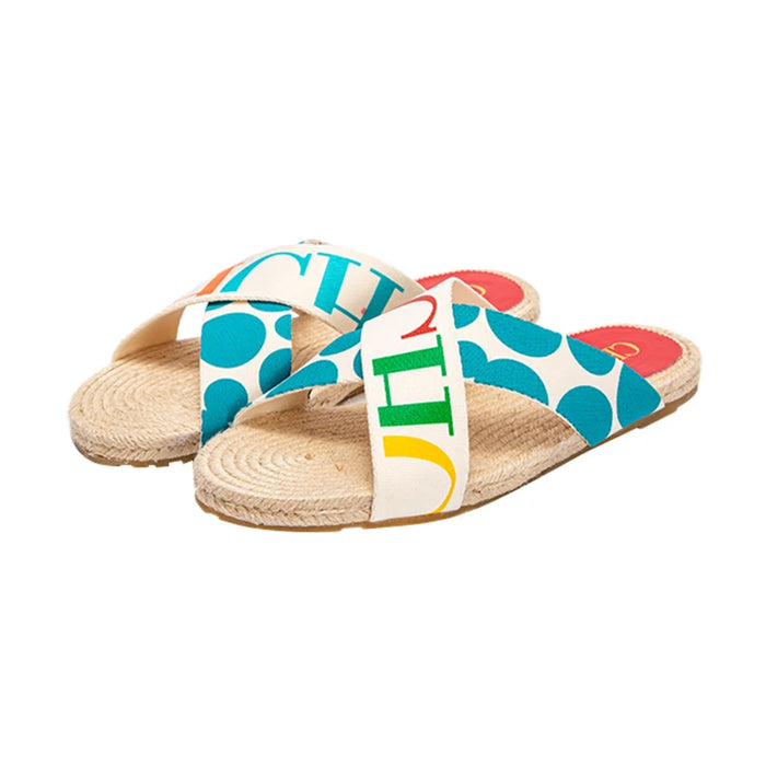 Woven Flat Women’s Slides – Casual Summer Comfort Slippers