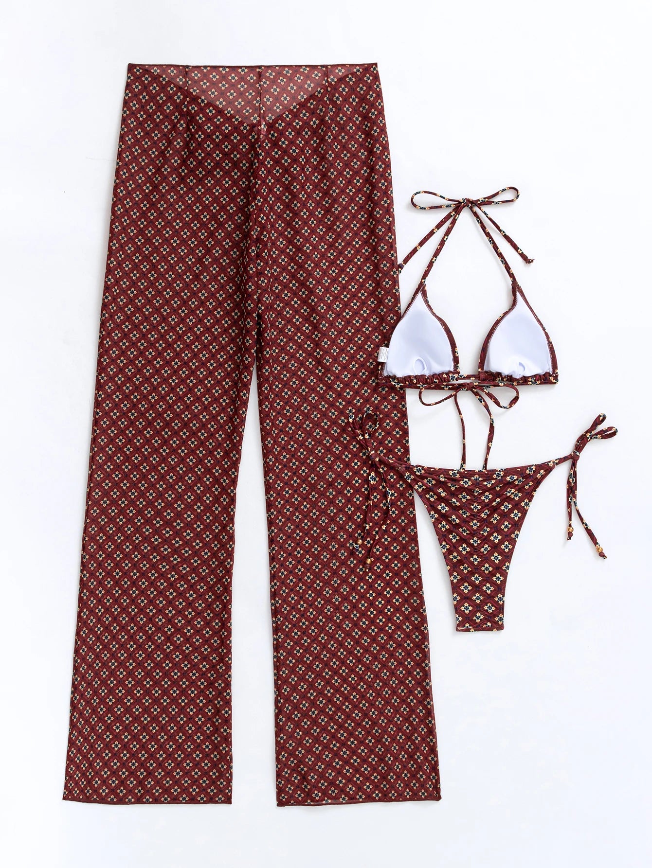 High-Waist 3-Piece Floral Bikini Set – Versatile Fit