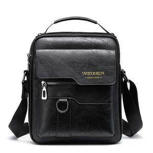 Unisex PU Leather Messenger Bag – Business Crossbody Shoulder Bag | Sac Messager Unisexe en Similicuir – Style Professionnel