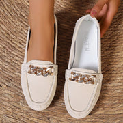 Women's Low Heel Loafers (Beige) – Shop at OWNLUXE